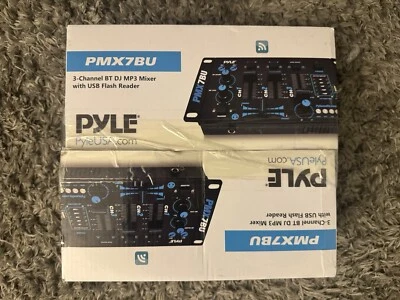 Pyle PMX7BU 3-Channel Bluetooth DJ Soundboard PMP3 Audio Mixer New - Image 1 of 2
