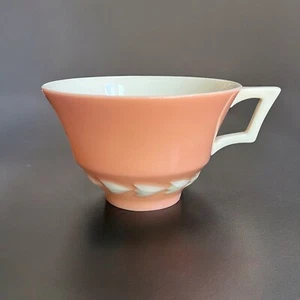 Vintage Lenox Beltane Koralle Rosa Teetasse Weiß Lorbeer Demitasse Antik 1920er Chip - Bild 1 von 13