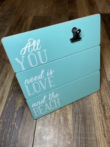 Strandschild Dekor 7" x 7" Clip Rahmen "All You Need is Love and the Beach" - Bild 1 von 5