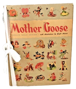 VTG 1946 Mother Goose Carolyn Wells Edition Illus Garden City Publishing HC - Picture 1 of 24