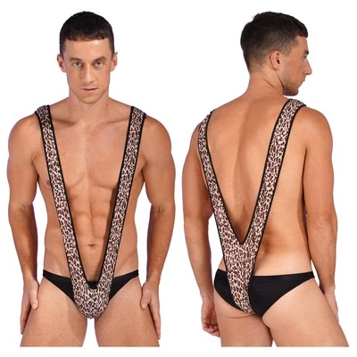 Para hombres Sexy Disfraz de Comando Camuflaje Retazos Manga Larga Boxer Monos Foto 1 de 3