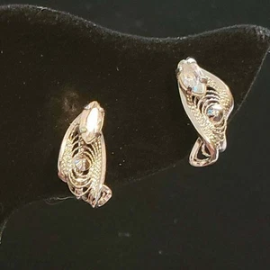 Pendientes de boda de cristal de mediados de siglo Am Lee de plata de ley para novia - Imagen 1 de 5