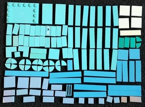 LEGO Light Blue Tiles Mixed Smooth Flat Floor Bundle Joblot Bricks Pieces Plates - Picture 1 of 4