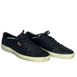 Zapatillas deportivas ECCO suaves de cuero para hombre 47 13 EE. UU. informales con cordones zapatos cómodos azul marino - Imagen 1 de 14