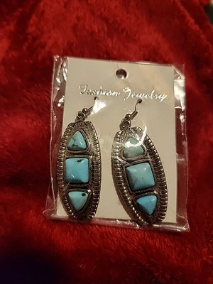 Pendientes turquesa natural joyería moda Foto 1 de 2