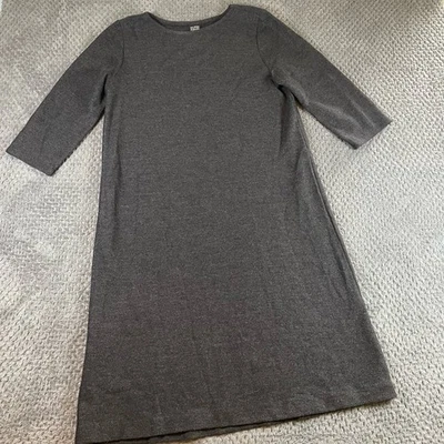 Vestido suéter de lana para mujer Eileen Fisher talla M gris cápsula minimalista DEFECTUOSO Foto 1 de 4