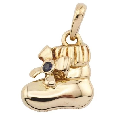 Van Cleef & Arpels сапфир 18K золото Baby Booty обуви подвеска - Изображение 1 из 4