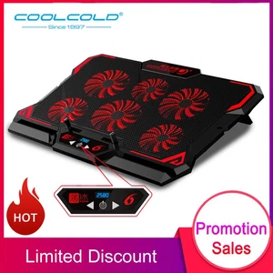 17" USB Gaming Laptop Cooler Cooling Pad Notebook Stand Holder Riser 6 Quite Fan - Afbeelding 1 van 11