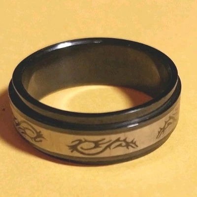 Spinner Ring - Black Stainless Steel - Mens Size 11.25 - Image 1 of 4