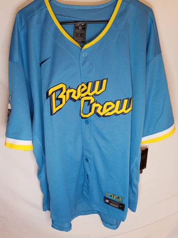 Men's Milwaukee Brewers Nike Powder Blue 2022 City Connect Team Jersey Cover