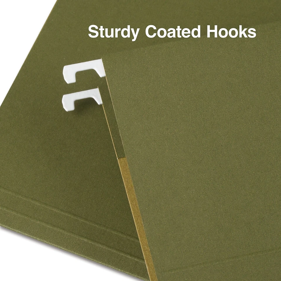 Staples 5-Tab Hanging File Folders - Green (266262)