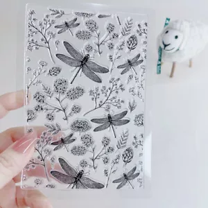 Estampillas de plástico en relieve de planta libélula fabricación de plantillas álbum de recortes artesanías - Imagen 1 de 10