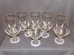 VTG Lot 10 Clear Glass Ice Cream Fruit Dessert Cup Dish Bowl Etched Vine 2 Sizes - Picture 1 of 3