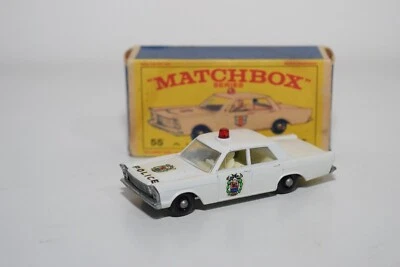 B8 1:60 3 INCH 3INCH MATCHBOX LESNEY 55 FORD GALAXY POLICE CAR NMIB RARE DECA... - Immagine 1 di 4