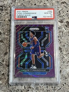 Cade Cunningham 2021-22 Panini Prizm Purple Wave #282 Rookie RC PSA 10 GEM MINT