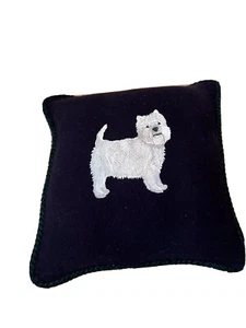 Westie Hundekissen Wollmischung Material 13"x14" - Bild 1 von 6