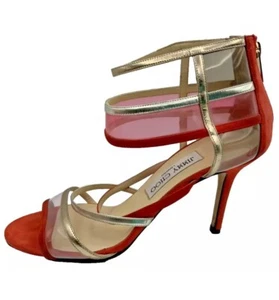 Jimmy Choo Mules Sandals Heel Leather Red EU 39.5/US 9.5 - Picture 1 of 13