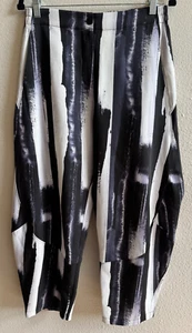 Ruti The Formal Wide-Ish Pants Black White Purple Women's Size 2 EUC - Picture 1 of 4