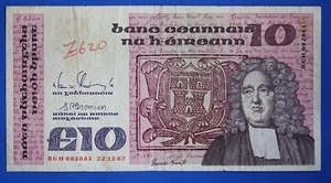 1987 Irlanda Irish Eire, banconota da 10 sterline £, Jonathan Swift [28374] - Foto 1 di 2
