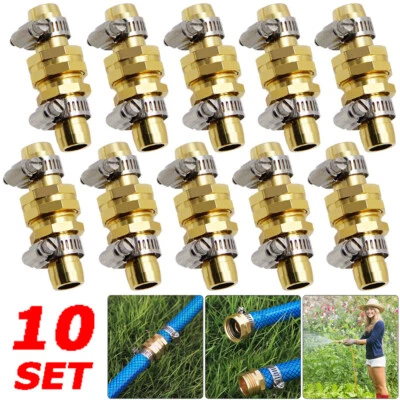 3/4英寸5/8英寸花园Mender端修复水软管公头母头连接器带夹子 — 第 1/4 张图片