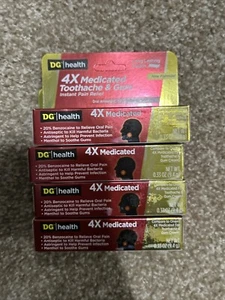 DG Health 4X Alivio instantáneo del dolor de muelas y encías medicado para el dolor oral - Paquete de 4 - Imagen 1 de 4