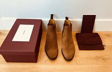 John Lobb Lawry Mens Brown Suede Chelsea Boots Shoes UK 10E EU 44E RRP £1445 New