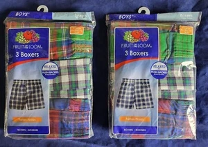 Fruit of the Loom Boys Tag Free Wicks Moisture Relaxed Fit Boxers 3 Pack 2 Pack - Picture 1 of 16
