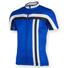 Mens Cycling Jersey Brescia Short Sleeve Full Zipper, Race Fit, Blue/White/Black