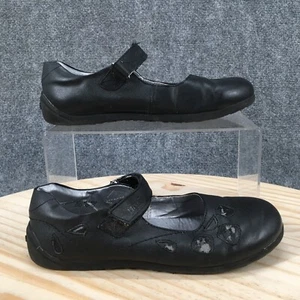 Umi Shoes Youth 2 Cayla Mary Jane Hook & Loop Round Toe Comfort Black Leather - Picture 1 of 17