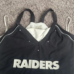 Womens Reebok Raiders 2 Toned Split Neck NFL Football Team Apparel Shirt - Picture 1 of 6