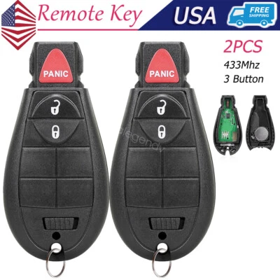 2 para Dodge Ram 1500 2500 3500 2009 2010 2011 2012 mando a distancia sin llave coche llavero Foto 1 de 4