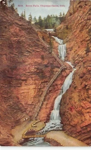 Postkarte CO: Seven Falls, Cheyenne Canyon, Colorado, antik DB 1910er - Bild 1 von 2