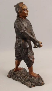 Antique Early Meiji Japanese Bronze Sculpture Soldier Warrior Armor NO RESERVE - Picture 1 of 8