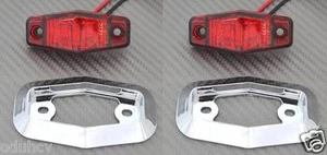 2pcs 24V LED Red -type Rear Side Bezel Marker Lights Truck Trailer Lorry - Picture 1 of 4