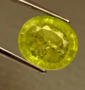 Piedra preciosa de peridoto natural de 11,60 quilates corte ovalado certificado piedra preciosa suelta para uso en anillo - Imagen 1 de 5