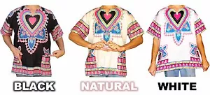 Mens Sweetheart Print Dashiki Shirt 100% Cotton by American Dashiki - Picture 1 of 19