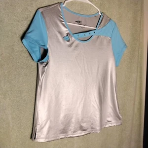 Actif by Jamie Sadock Womens Polo shirt Size M Blue Gray Short Sleeve Pullover - Picture 1 of 12