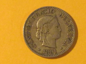 1881-B  10 Rappen Coin - Switzerland /  KM# 27 - Picture 1 of 6