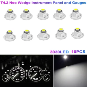 10x T4/T4.2 White Neo Wedge 3030 LED Dash A/C Cliamte Heater Control Light Lamps - Picture 1 of 10