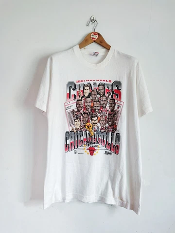 Vintage Chicago Bulls  Caricature 1991 t-shirt Basketball NBA Cover