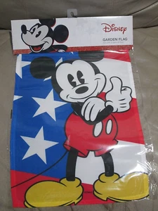 New - Disney Garden Flag ( 12.5" x 18" ) Mickey Mouse - USA Flag - Picture 1 of 2