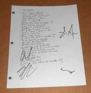 X Ambassadors Renegades Lyric Sheet Promo 8 ½ x 11 Autographed - Picture 1 of 1