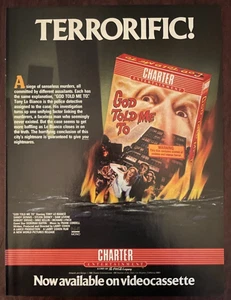 1986 Dio mi ha detto al film horror stampa d'epoca annuncio omicidio mistero uscita VHS - Foto 1 di 1