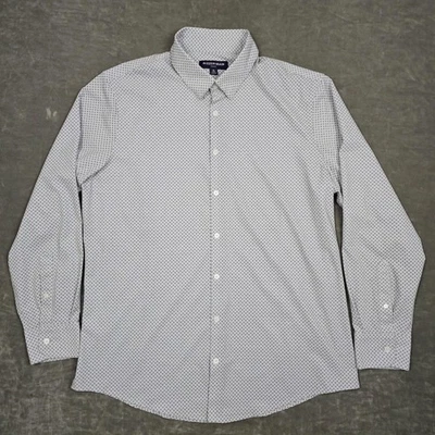 Camisa de vestir Mizzen+Main para hombre XL azul sotavento ajuste geométrico con botones Foto 1 de 4