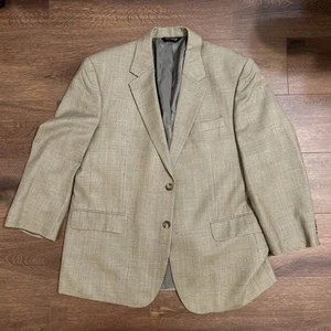 JOS A BANK Men's Tan Brown Prince of Whales Silk Wool Sports Coat 44S Two Button - Picture 1 of 12