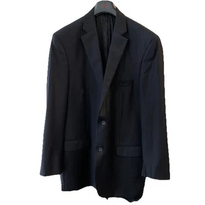 Tasso Elba Navy Striped 2 Button Blazer 44L Sport Coat - Picture 1 of 10