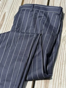 Suitsupply Lazio Pants Men 38w Navy Wool Striped Gangstercore Italy Tailored - Picture 1 of 10