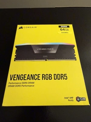 Corsair Vengeance RGB DDR5 DRAM 64GB (2x32GB) 6400MHz Memory CMH64GX5M2Y6400C32 - Image 1 of 2