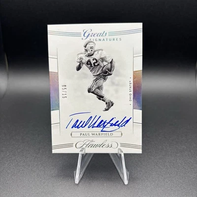 2020 Panini Flawless Collegiate Greats Signatures Paul Warfield /15 Auto OSU - Image 1 of 2