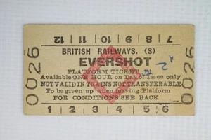 Billete de plataforma BR British Railways (S) estación Evershot - Imagen 1 de 2